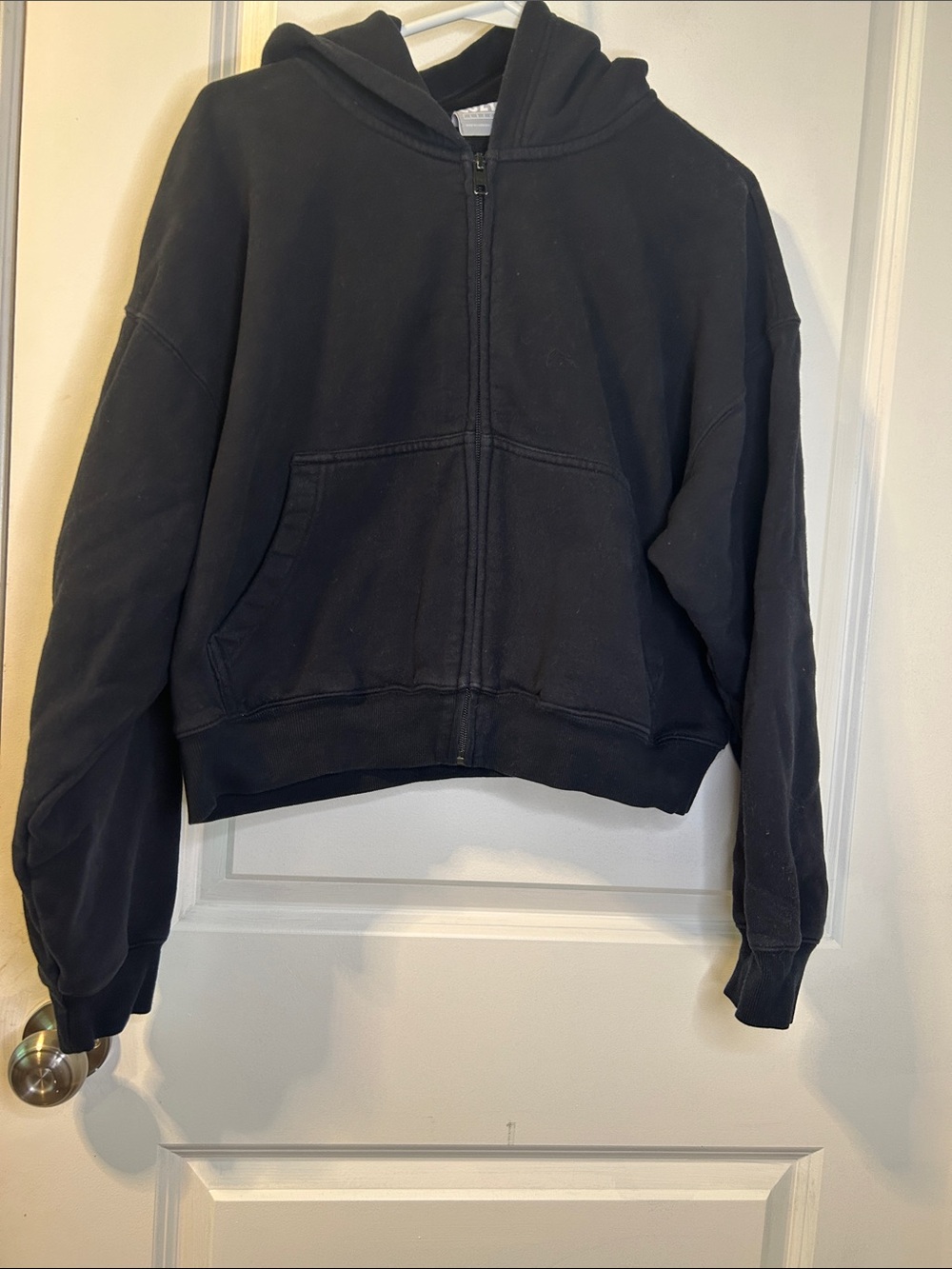 TNA Black Zip-Up Hooded Sweater